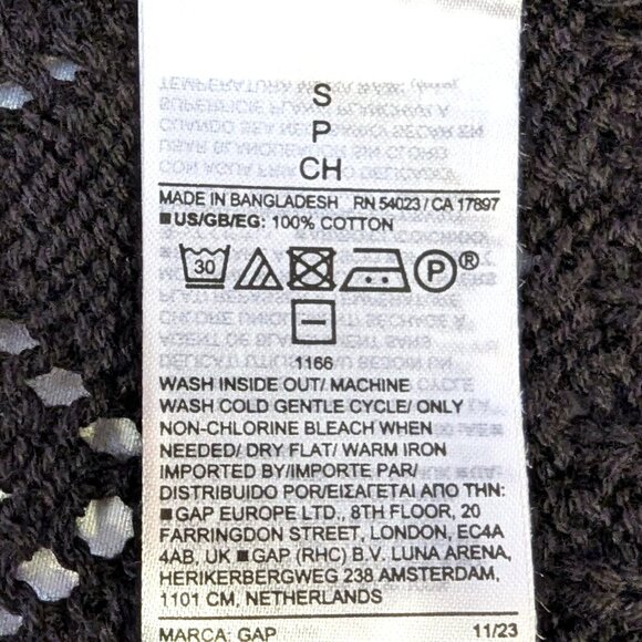 Gap	| 100% Cotton Crochet Halter Tank Top Sweater Black Sleeveless | Size Small - Picture 10 of 12